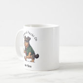 面白い モンキー犬 ビジネススーツ コーヒー コーヒーマグカップ (正面左)