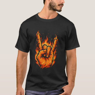 面白い ロック ヘヴィ メタル ギター ドラム 音楽 ギフト 角 Tシャツ
