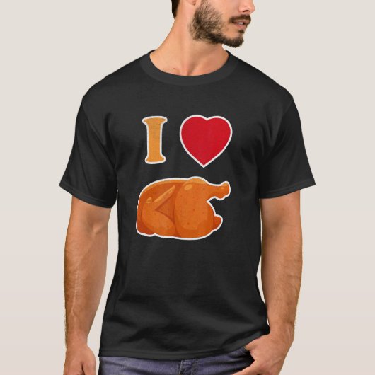 面白い ロティサリーチキン 焼き鳥 大好き Lo Tシャツ (正面)