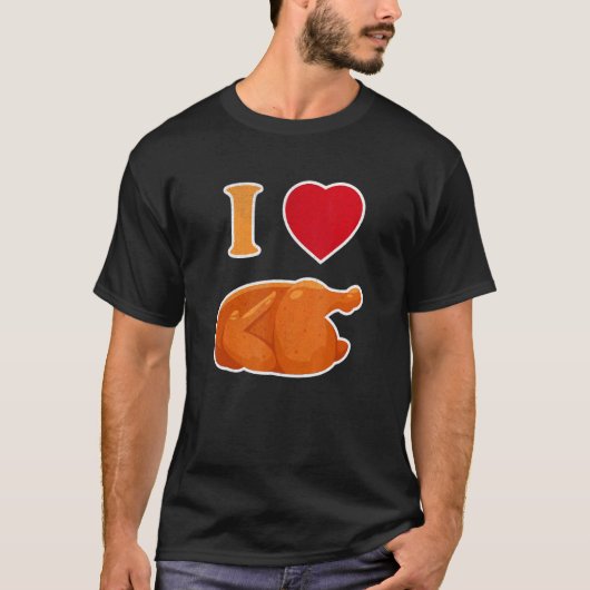 面白い ロティサリーチキン 焼き鳥 大好き Tシャツ (正面)