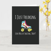 面白い ローラー スケート カード スケート スケーター ユーモア (黄色い花)