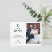 面白い ロールウィズイット フォト ウェディング 延期 案内ポストカード (スタンド正面)