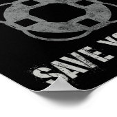 面白い 仕事中のプール監視員がセーブする 自分自身の女子たち バケーション ポスター (角)