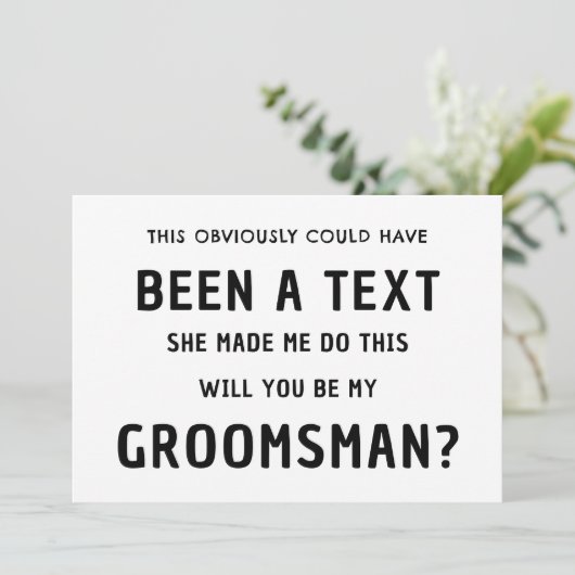 面白い？仲間の結婚式の誘いカード | 最高の男の誘い 招待状 (スタンド正面)