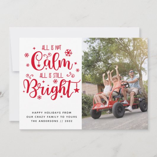 面白い 全てが穏やかではない 全てがまだ明るい フォト シーズンカード (正面)