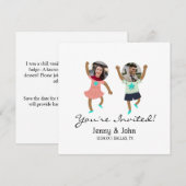 面白い！写真を追加 カスタマイズされた新婦と新郎の結婚式 招待状 (正面/裏面)