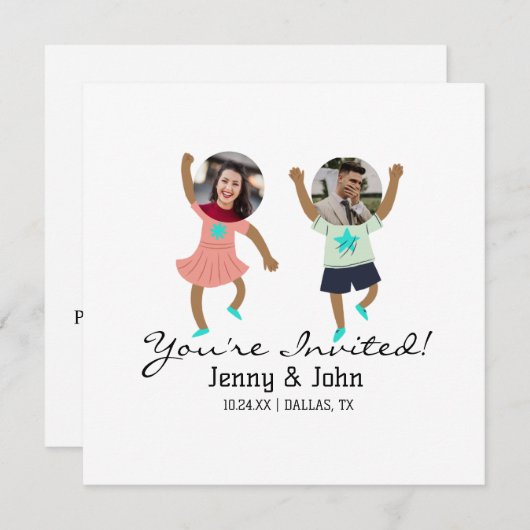 面白い！写真追加カスタマイズされた新郎新婦の結婚式 (正面/裏面)