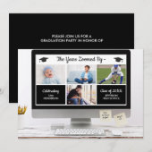 「面白い！卒業までの年月が過ぎ去った」卒業パーティーの写真 招待状 (正面/裏面)