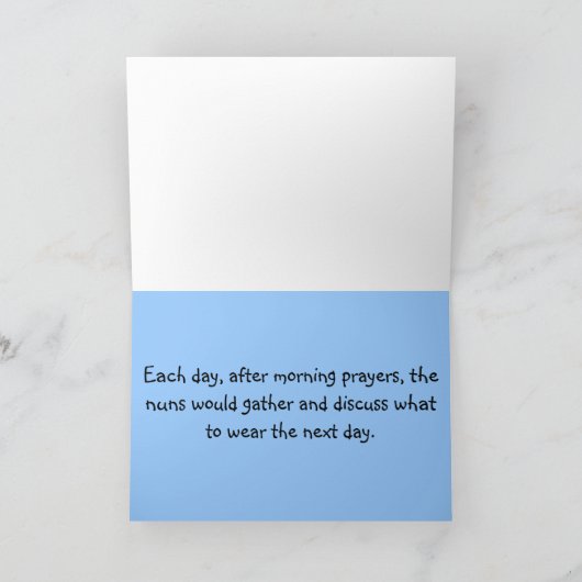 面白い「太った修道女」ギフト、あらゆる行事に カード (内部)