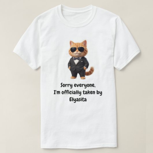 面白い「正式に私のものに」猫Tシャツ Tシャツ (デザイン正面)