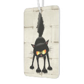 面白い 猛々しい 黒猫のキャラクター カーエアーフレッシュナー (左)