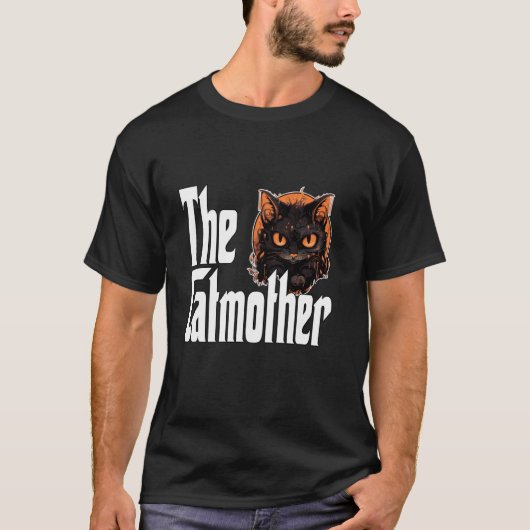 面白い 猫 ママ ネコ母 邪悪 黒猫 ママ キット Tシャツ (正面)