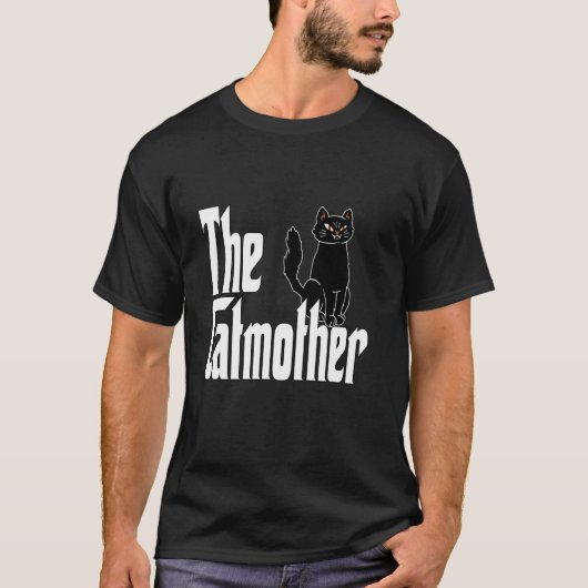 面白い 猫 ママ 猫母 黒猫 母 キティ ママ Tシャツ (正面)