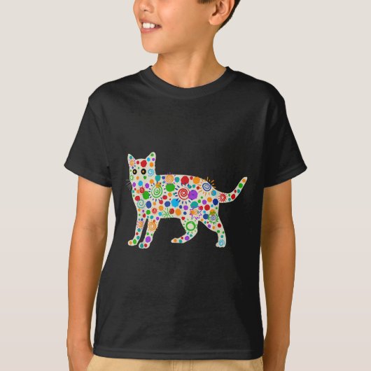 面白い 猫 子猫 愛好家 水玉 ハッピードットデー ギ Tシャツ (正面)