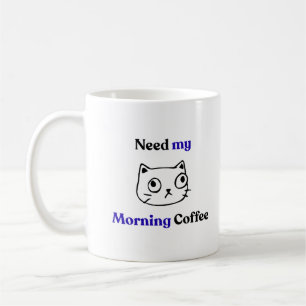 面白い 猫 朝 コーヒーマグカップ