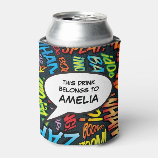 面白い 現代のカスタマイズされたスピーチバブル 缶クーラー (缶正面)
