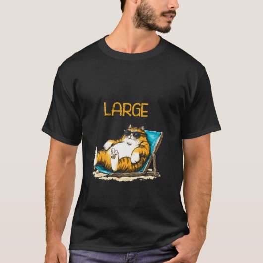 面白い+皮肉な+動物+イロニックな+子猫+大きな+猫のデザイン Tシャツ (正面)