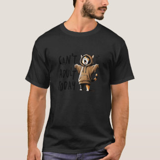 面白い+皮肉な+動物+イロニックな+子猫+猫+デザイン Tシャツ