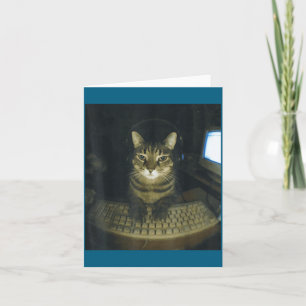 面白い 真面目な ゲーマー 猫 愛好家 スタッド キティ キャット ミーム カード