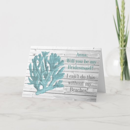 面白い！私のウェディングパーティーになってくれる？カード 招待状 (正面)