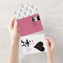 面白い！私の牛はあなたのものになる？ 牛の愛 + バレンタインカード オールインワン招待状