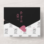 面白い！私の牛はあなたのものになる？ 牛の愛 + バレンタインカード オールインワン招待状 (裏面)