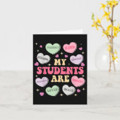 面白い 私の生徒は十分にフレンドリーなキャンディハート カード (黄色い花)