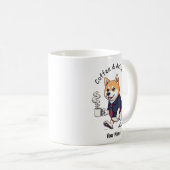 面白い 秋田犬 ビジネススーツ コーヒー コーヒーマグカップ (正面右)