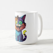 面白い - 笑顔の猫 - コーヒーマグカップ (正面右)