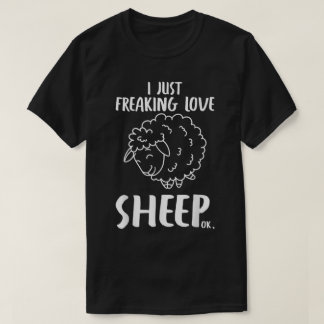面白い 羊 カートゥーン デザイン Tシャツ