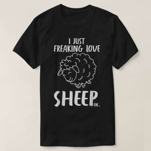 面白い 羊 カートゥーン デザイン Tシャツ (デザイン正面)