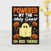 面白い、聖なるクリスマスハロウィンのような幽霊はいない カード (黄色い花)