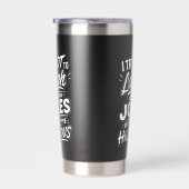 面白い 自分の冗談で笑わないようにしている サルカスティック 保温保冷タンブラー (右面)