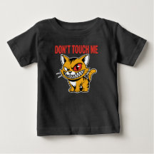 面白い「触らないで」怒った猫の赤ちゃんTシャツ