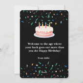 面白い 誕生日おめでとう 公式的に老けた - 太字のミームスタイル シーズンカード (裏面)