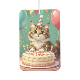 面白い 誕生日おめでとう 猫 カーエアーフレッシュナー