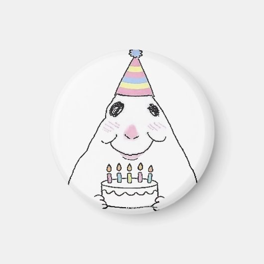 面白い 誕生日 ハムスター マグネット (正面)