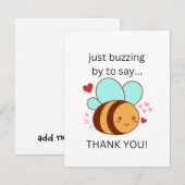 面白い！通りすがりにありがとうを伝えるためだけに飛んできました、可愛いミツバチ 出欠カード (正面/裏面)