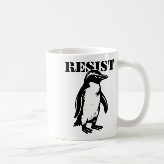 面白い!関税に抵抗するペンギンの抗議 コーヒーマグカップ (右)