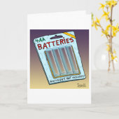 面白い「電池は付属していません」カードとギフト カード (黄色い花)