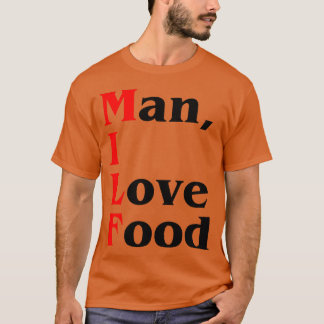 面白い 食べ物大好きマン Tシャツ