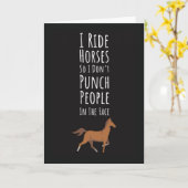 面白い 馬に乗る カード ライダー 乗馬 馬 (黄色い花)