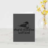 面白い 馬鹿な カナダの オオカミ 鳥 ロン カード (黄色い花)
