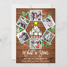 面白い 1年の思い出のクリスマスツリー 6枚の写真 シーズンカード