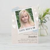 面白い！10歳の誕生日パーティーの招待状 招待状 (スタンド正面)