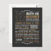 面白い 11月生まれの誕生日 スコーピオ 星座サイン ポストカード (正面/裏面)