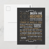 面白い 11月生まれの誕生日 蠍座の星座 ポストカード (正面/裏面)