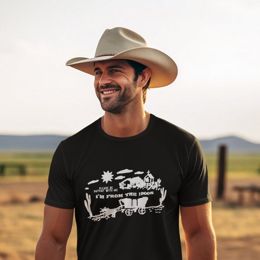 面白い「1900年代から」の荷車と雄牛 Tシャツ
