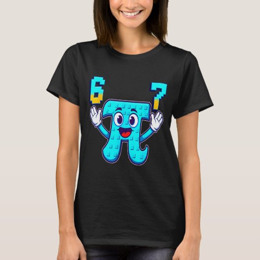 面白い 3.14 6 7 ミーム 数学おたく genz 脳死 イタリア tシャツ (正面)