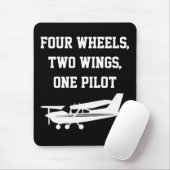 面白い「4 Wheels 2 Wings One Pilot」&クールなセスナ マウスパッド (マウス)